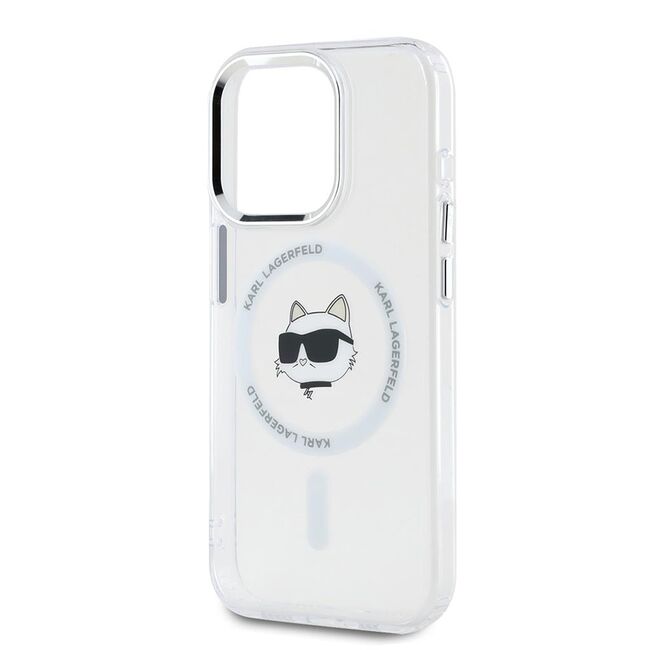 Husa premium pentru  iPhone 15 Pro Karl Lagerfeld compatibila Magsafe - Argintiu