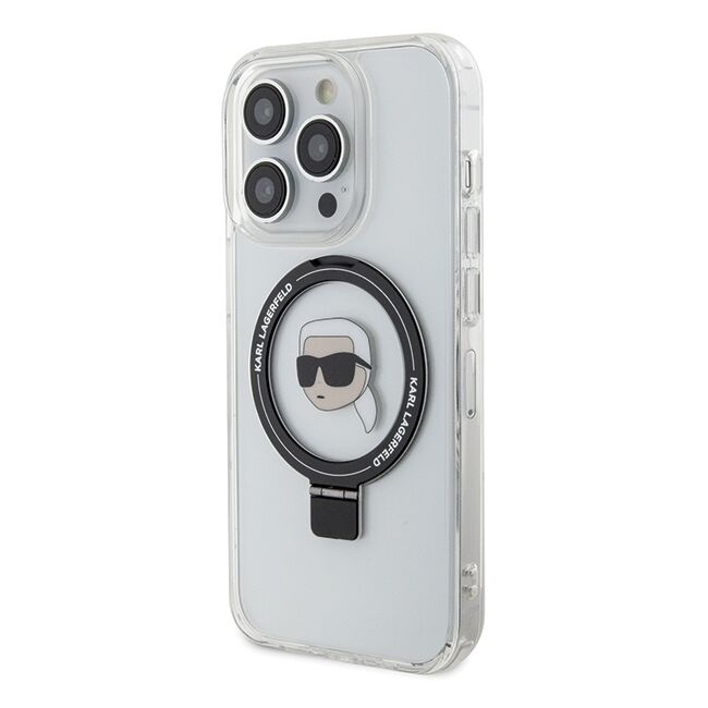 Husa premium pentru  iPhone 15 Pro Karl Lagerfeld compatibila Magsafe - Gri antracit