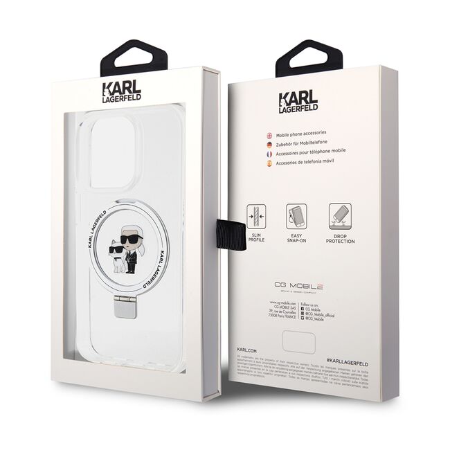 Husa premium pentru  iPhone 15 Pro Karl Lagerfeld compatibila Magsafe - Gri antracit