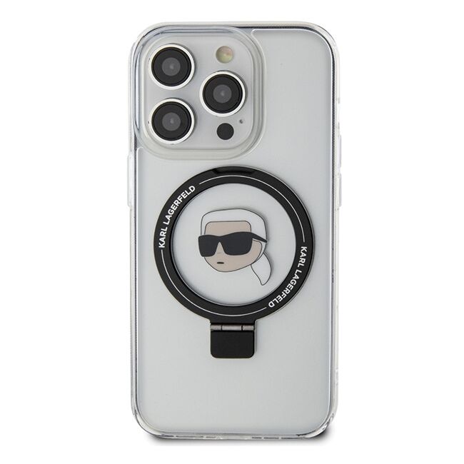 Husa premium pentru  iPhone 15 Pro Karl Lagerfeld compatibila Magsafe - Gri antracit