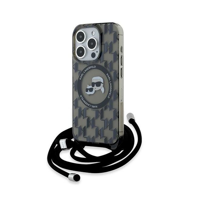 Husa premium pentru  iPhone 15 Pro Karl Lagerfeld compatibila Magsafe - Gri inchis