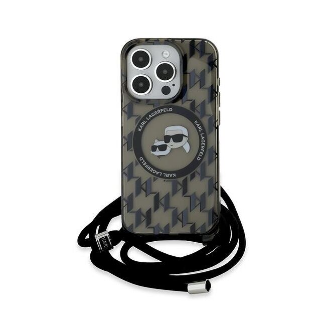 Husa premium pentru  iPhone 15 Pro Karl Lagerfeld compatibila Magsafe - Gri inchis