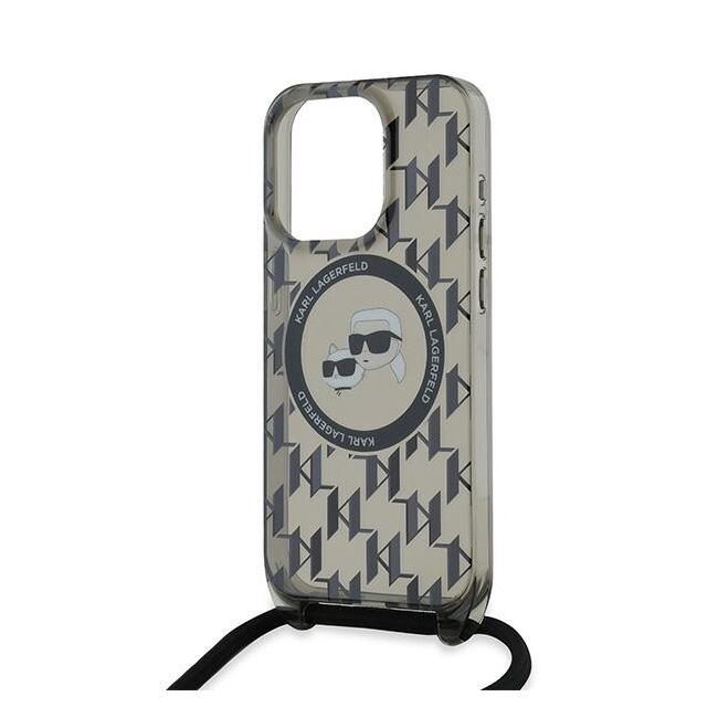 Husa premium pentru  iPhone 15 Pro Karl Lagerfeld compatibila Magsafe - Gri inchis