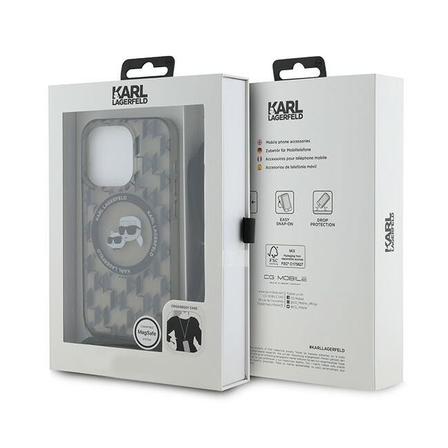 Husa premium pentru  iPhone 15 Pro Karl Lagerfeld compatibila Magsafe - Gri inchis