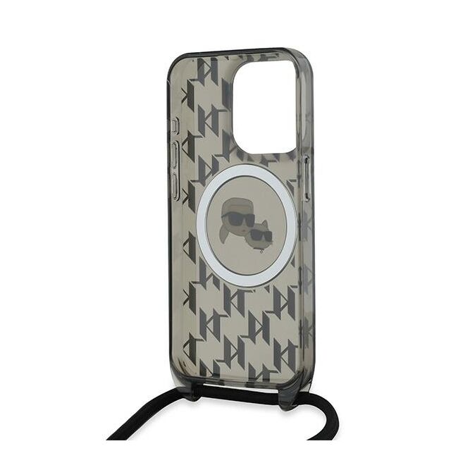 Husa premium pentru  iPhone 15 Pro Karl Lagerfeld compatibila Magsafe - Gri inchis
