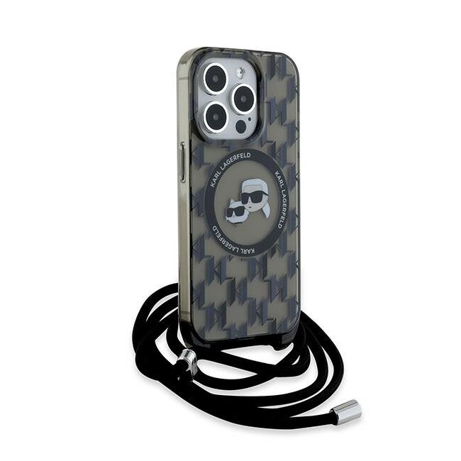 Husa premium pentru  iPhone 15 Pro Karl Lagerfeld compatibila Magsafe - Gri inchis