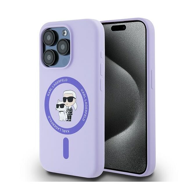Husa premium pentru  iPhone 15 Pro Karl Lagerfeld compatibila Magsafe - Mov