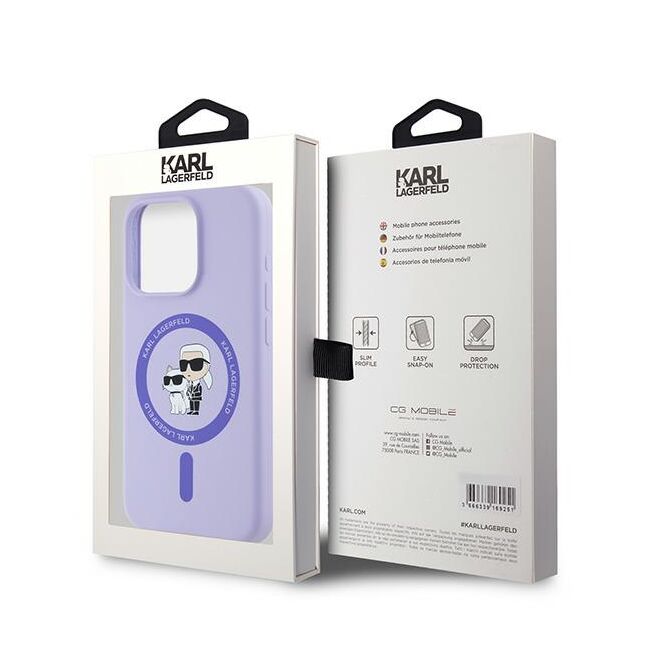Husa premium pentru  iPhone 15 Pro Karl Lagerfeld compatibila Magsafe - Mov
