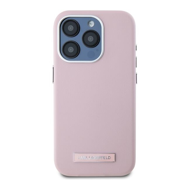Husa premium pentru  iPhone 15 Pro Karl Lagerfeld compatibila Magsafe - Roz deschis