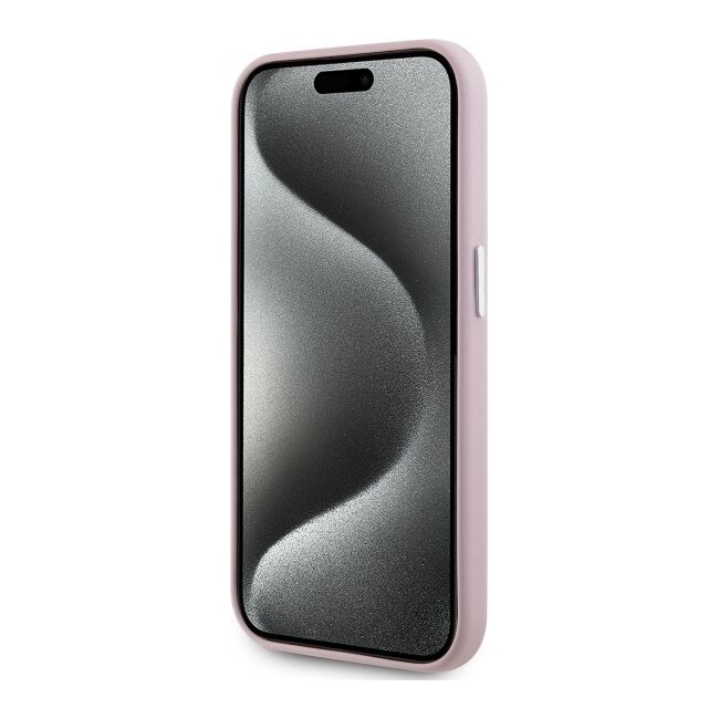 Husa premium pentru  iPhone 15 Pro Karl Lagerfeld compatibila Magsafe - Roz deschis