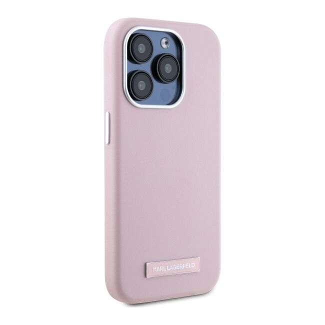 Husa premium pentru  iPhone 15 Pro Karl Lagerfeld compatibila Magsafe - Roz deschis