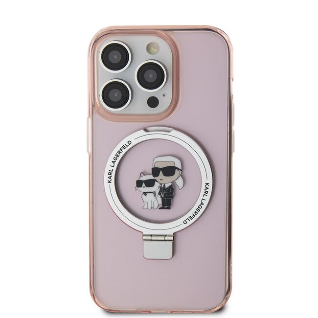 Husa premium pentru  iPhone 15 Pro Karl Lagerfeld compatibila Magsafe - Roz inchis