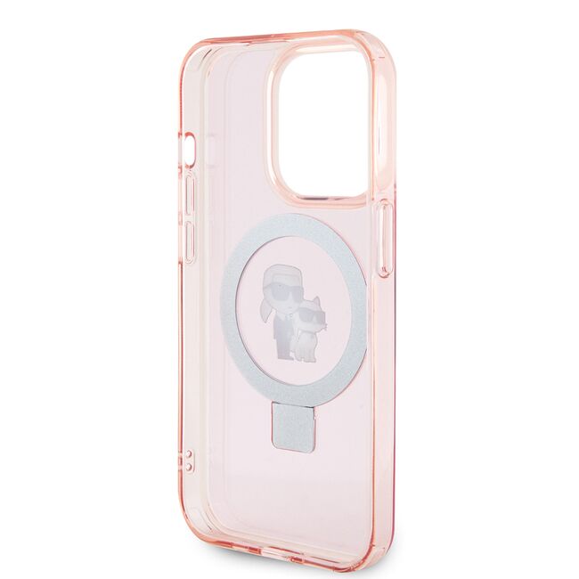 Husa premium pentru  iPhone 15 Pro Karl Lagerfeld compatibila Magsafe - Roz inchis
