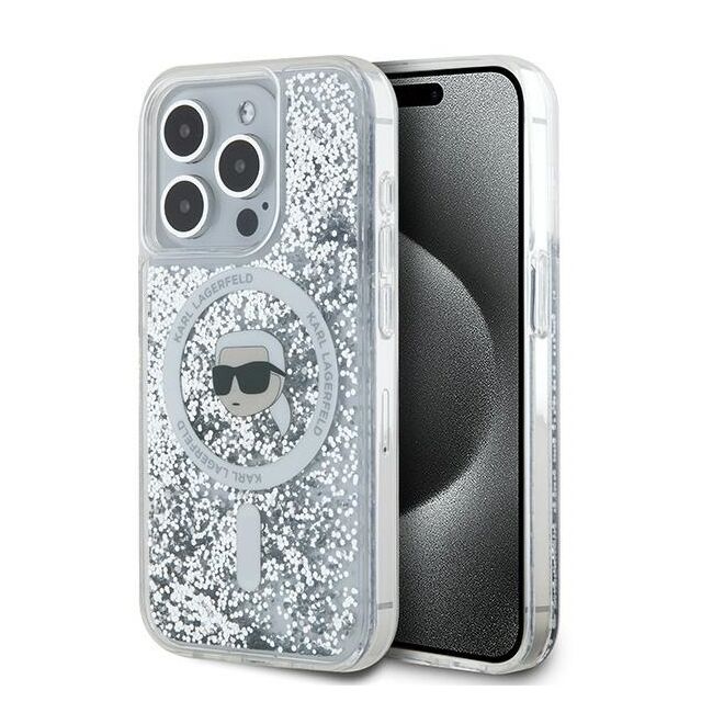 Husa premium pentru  iPhone 15 Pro Karl Lagerfeld compatibila Magsafe - Sclipici