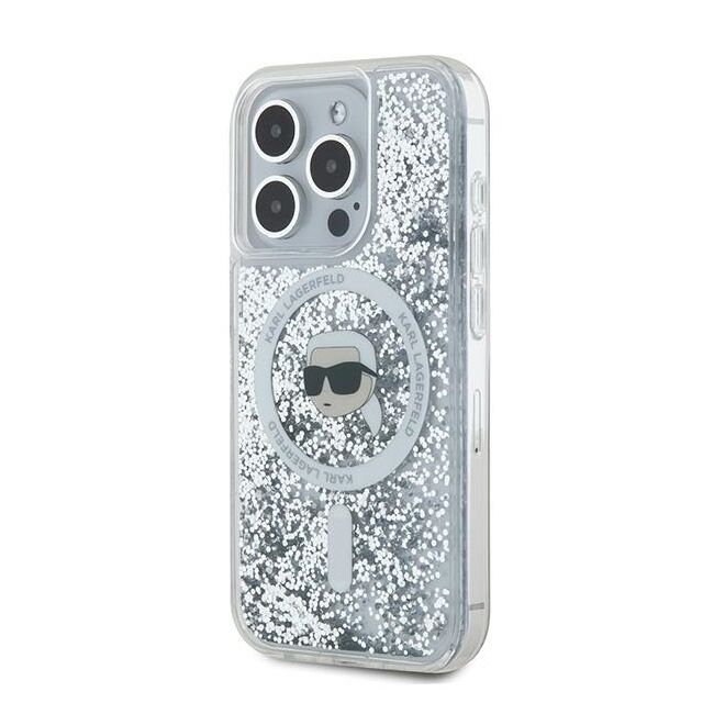 Husa premium pentru  iPhone 15 Pro Karl Lagerfeld compatibila Magsafe - Sclipici