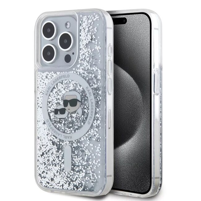 Husa premium pentru  iPhone 15 Pro Karl Lagerfeld compatibila Magsafe - Transparent