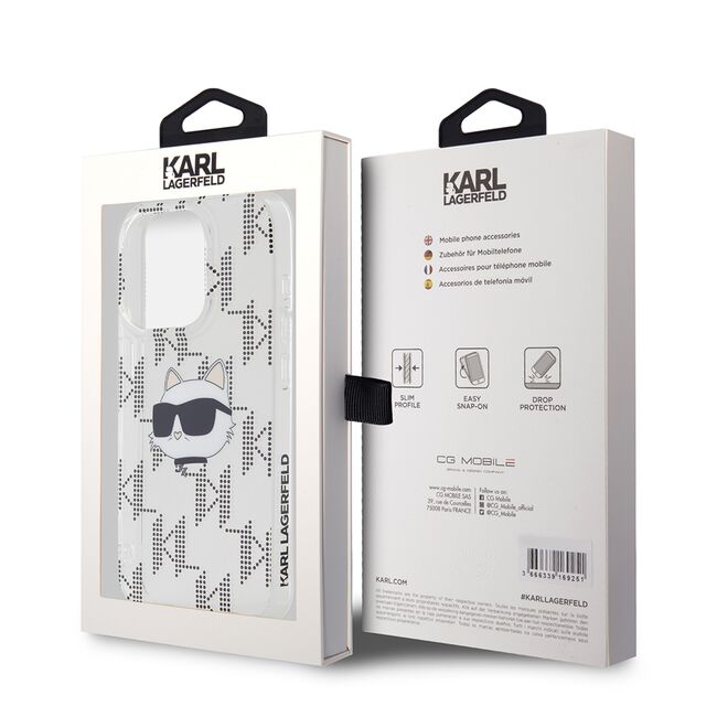 Husa premium pentru  iPhone 15 Pro Karl Lagerfeld superior quality - Alb