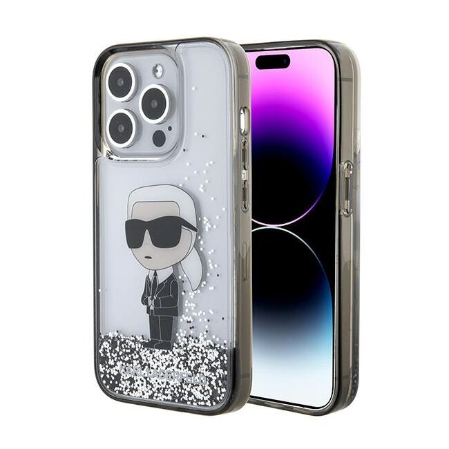Husa premium pentru  iPhone 15 Pro Karl Lagerfeld superior quality - Gri antracit