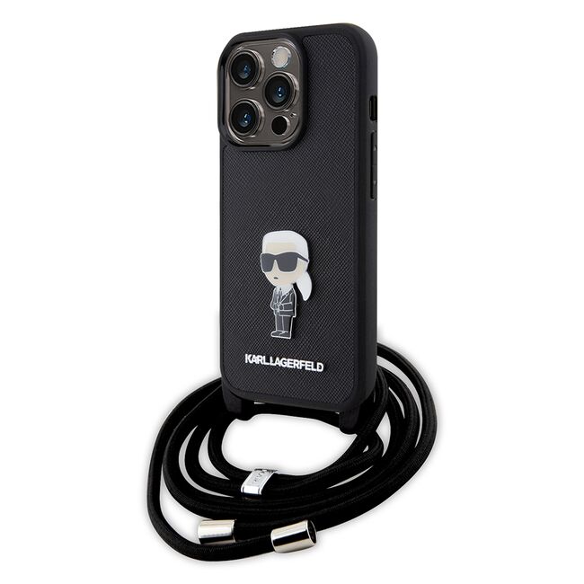 Husa premium pentru  iPhone 15 Pro Karl Lagerfeld superior quality - Negru carbune