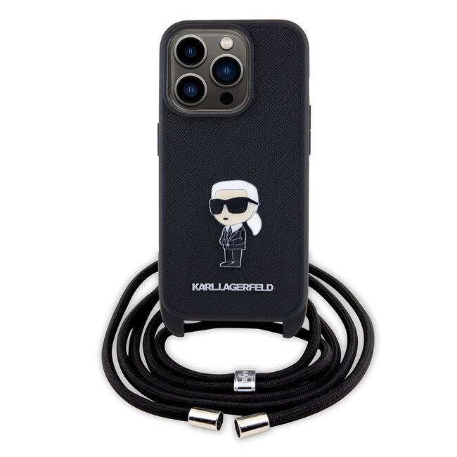 Husa premium pentru  iPhone 15 Pro Karl Lagerfeld superior quality - Negru carbune