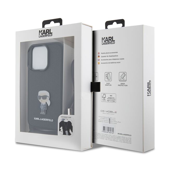 Husa premium pentru  iPhone 15 Pro Karl Lagerfeld superior quality - Negru carbune