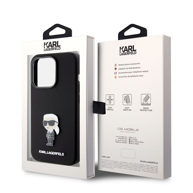 Husa premium pentru  iPhone 15 Pro Karl Lagerfeld superior quality - Negru denim