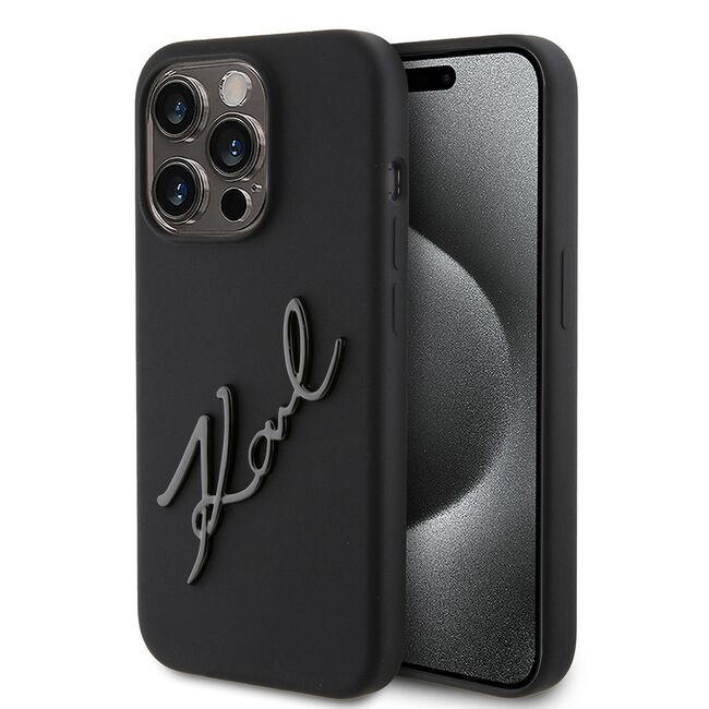 Husa premium pentru  iPhone 15 Pro Karl Lagerfeld superior quality - Negru grant