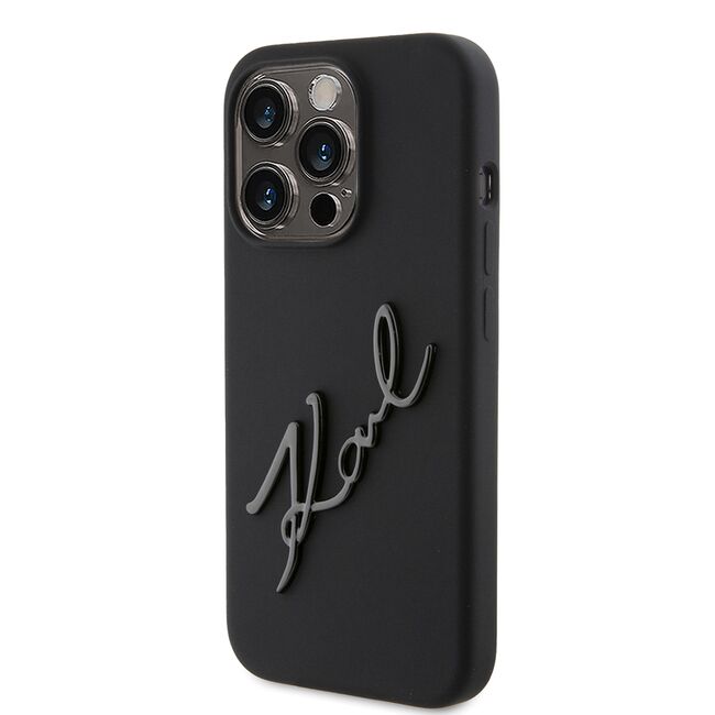 Husa premium pentru  iPhone 15 Pro Karl Lagerfeld superior quality - Negru grant