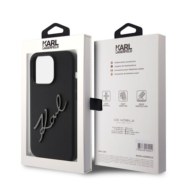 Husa premium pentru  iPhone 15 Pro Karl Lagerfeld superior quality - Negru grant