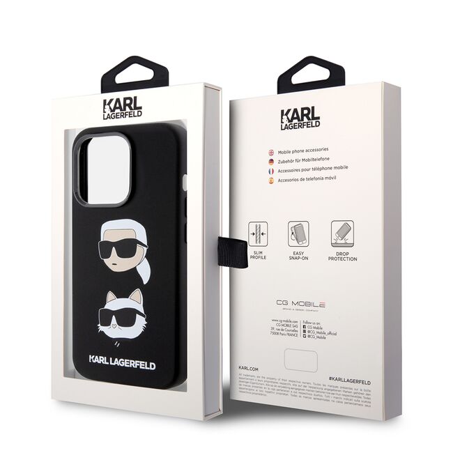 Husa premium pentru  iPhone 15 Pro Karl Lagerfeld superior quality - Negru gri