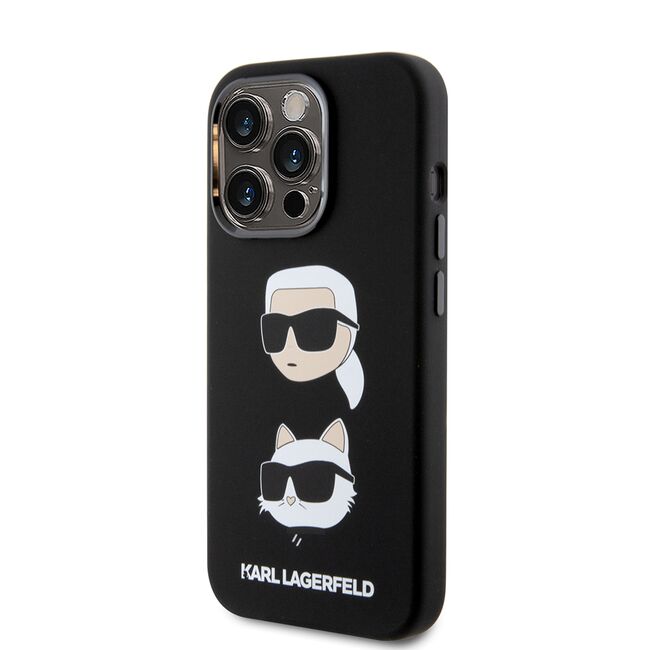 Husa premium pentru  iPhone 15 Pro Karl Lagerfeld superior quality - Negru gri