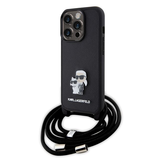 Husa premium pentru  iPhone 15 Pro Karl Lagerfeld superior quality - Negru havana