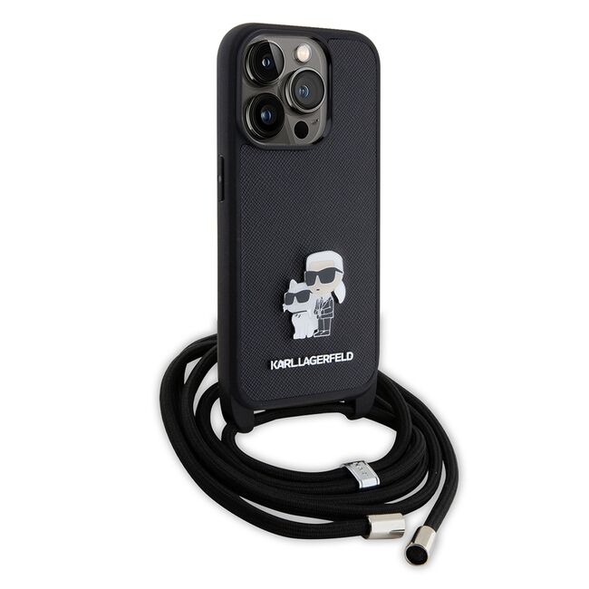 Husa premium pentru  iPhone 15 Pro Karl Lagerfeld superior quality - Negru havana