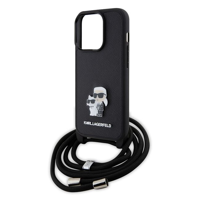 Husa premium pentru  iPhone 15 Pro Karl Lagerfeld superior quality - Negru havana
