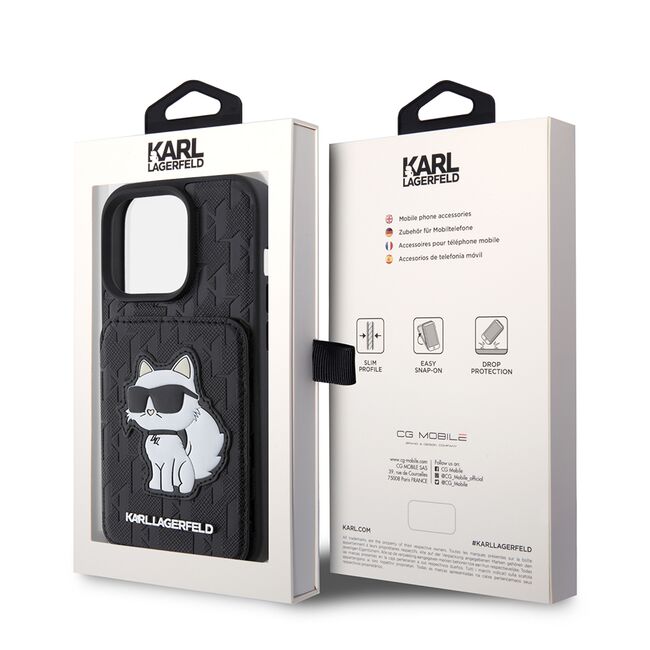 Husa premium pentru  iPhone 15 Pro Karl Lagerfeld superior quality - Negru print