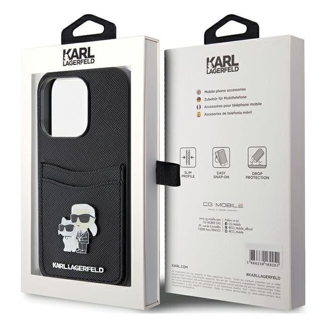 Husa premium pentru  iPhone 15 Pro Karl Lagerfeld superior quality - Negru royal