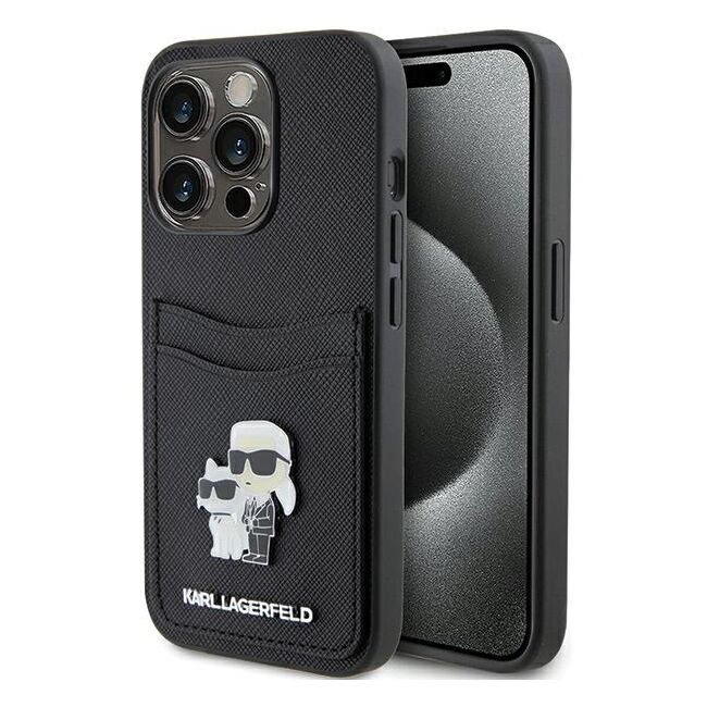 Husa premium pentru  iPhone 15 Pro Karl Lagerfeld superior quality - Negru royal