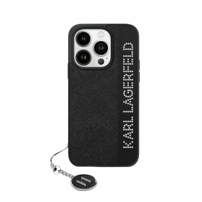 Husa premium pentru  iPhone 15 Pro Karl Lagerfeld superior quality - Negru texturat