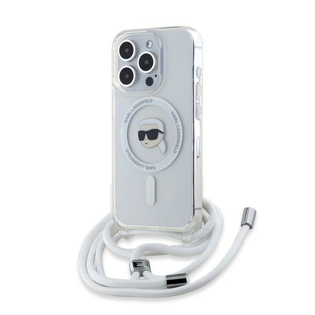 Husa premium pentru  iPhone 15 Pro Max Karl Lagerfeld compatibila Magsafe - Gri deschis