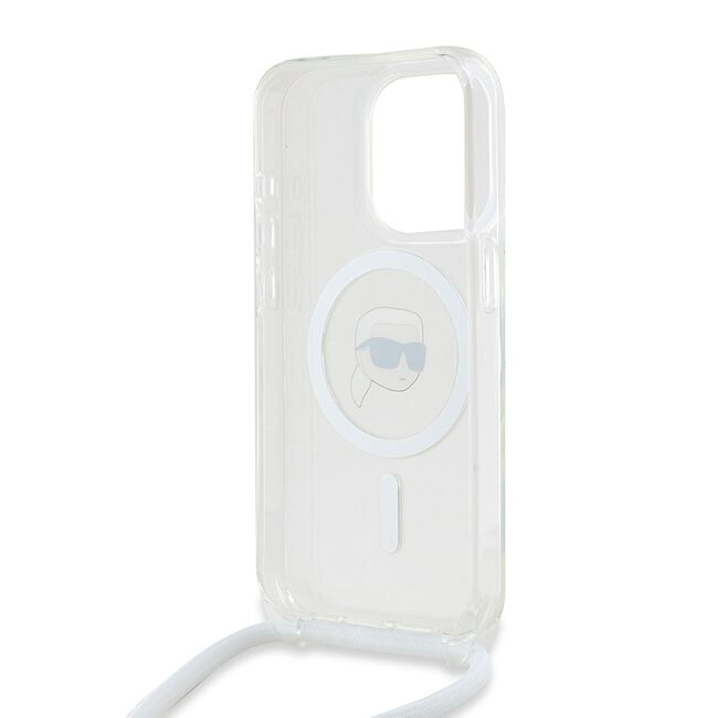 Husa premium pentru  iPhone 15 Pro Max Karl Lagerfeld compatibila Magsafe - Gri deschis