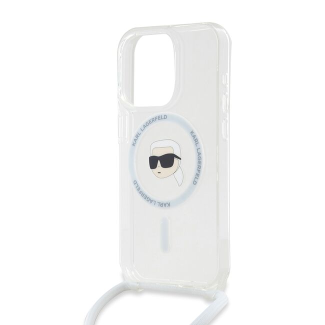 Husa premium pentru  iPhone 15 Pro Max Karl Lagerfeld compatibila Magsafe - Gri deschis