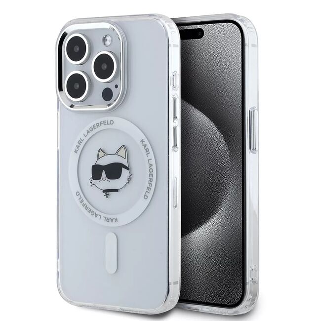 Husa premium pentru  iPhone 15 Pro Max Karl Lagerfeld compatibila Magsafe - Gri