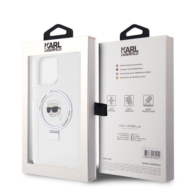 Husa premium pentru  iPhone 15 Pro Max Karl Lagerfeld compatibila Magsafe - Gri