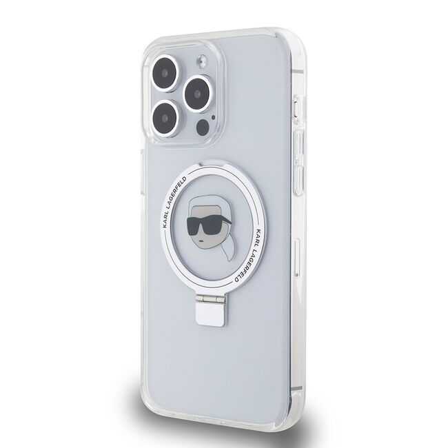 Husa premium pentru  iPhone 15 Pro Max Karl Lagerfeld compatibila Magsafe - Gri