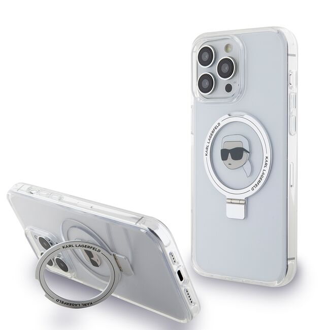 Husa premium pentru  iPhone 15 Pro Max Karl Lagerfeld compatibila Magsafe - Gri