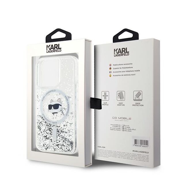 Husa premium pentru  iPhone 15 Pro Max Karl Lagerfeld compatibila Magsafe - Ice