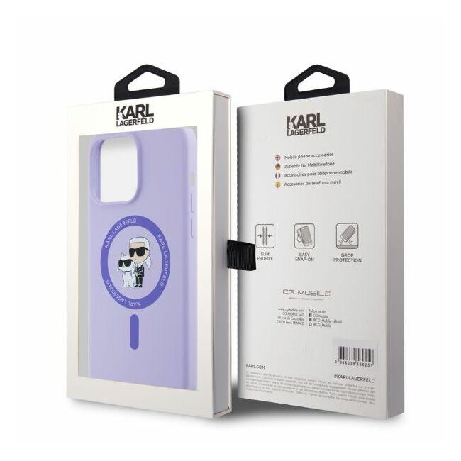 Husa premium pentru  iPhone 15 Pro Max Karl Lagerfeld compatibila Magsafe - Mov