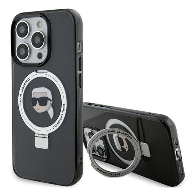 Husa premium pentru  iPhone 15 Pro Max Karl Lagerfeld compatibila Magsafe - Negru denim