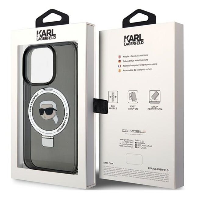 Husa premium pentru  iPhone 15 Pro Max Karl Lagerfeld compatibila Magsafe - Negru denim