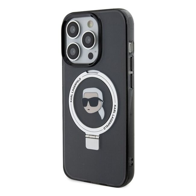 Husa premium pentru  iPhone 15 Pro Max Karl Lagerfeld compatibila Magsafe - Negru denim